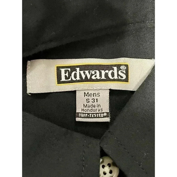Edwards Men's Black‎ Long Sleeve Button Up Dress Shirt Style 1280-010 Size S 31 - Picture 5 of 6